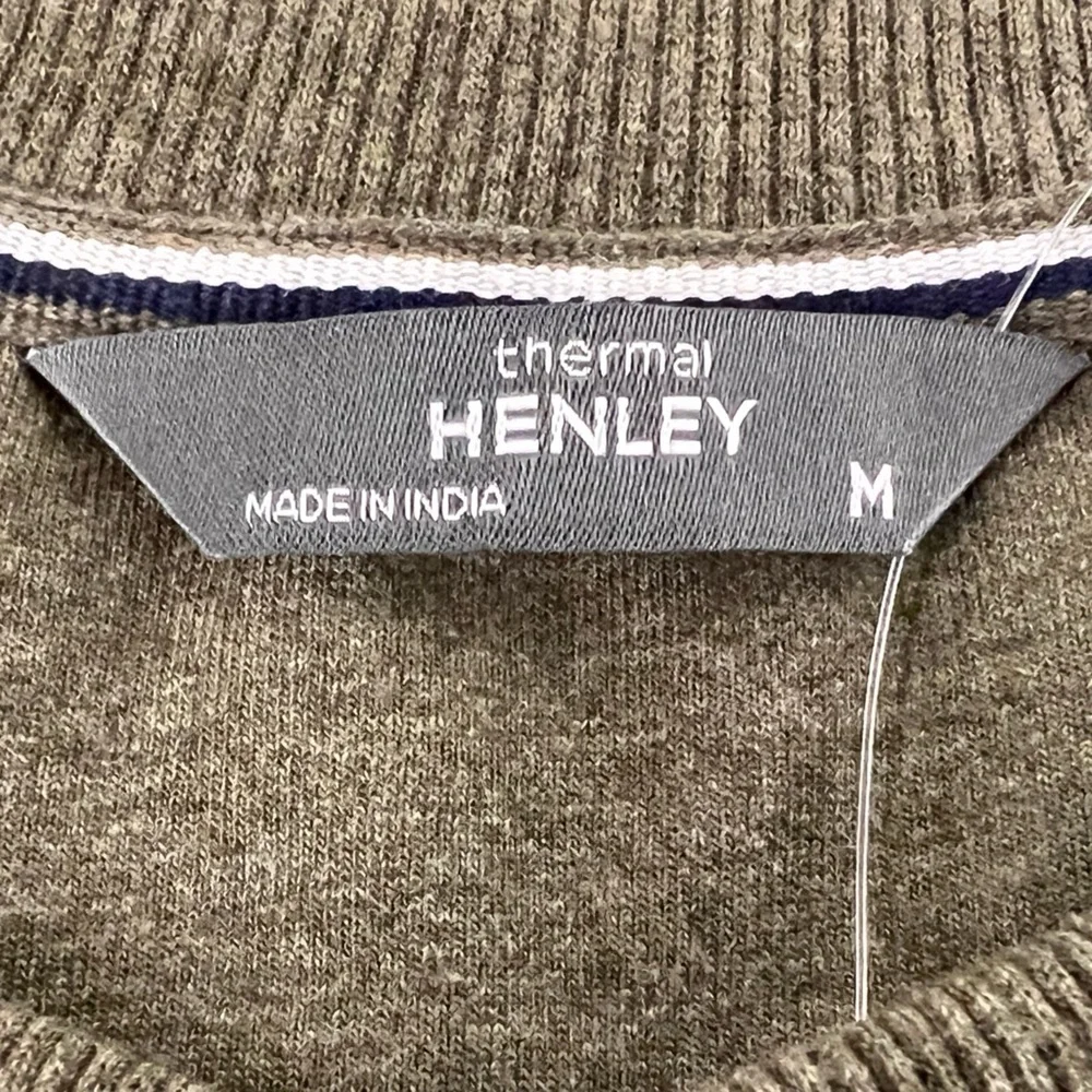 MEMBER'S Mark - Men's Waffle Knit Long Sleeve Thermal Henley Shirt - Green